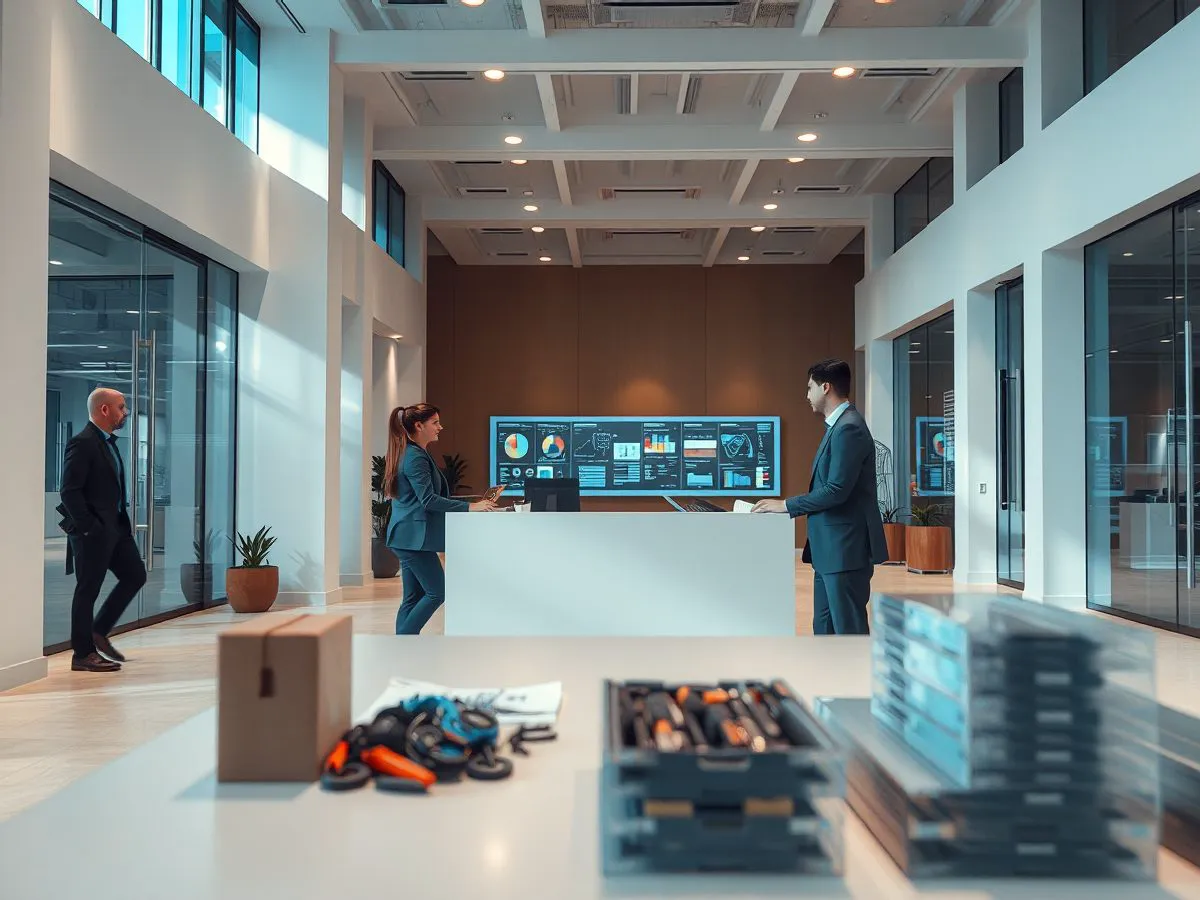 园区前台接待场景,展示专业服务环境